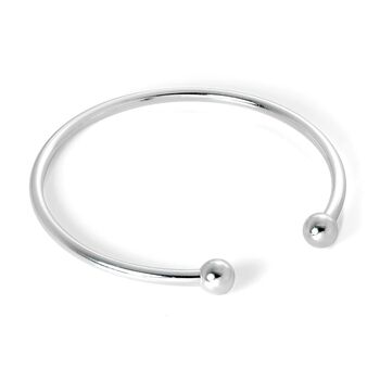 Sterling Silver Adult 65mm Hollow Torque Bangle, 2 of 3