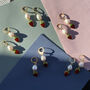 Handmade Strawberry Freshwater Pearl Drop Earrings, thumbnail 7 of 7