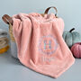 Personalised Initial Baby Dusty Pink Blanket, thumbnail 1 of 4