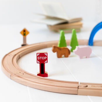 Personalised Wooden City And Countryside Train Set, 4 of 6