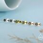 Sterling Silver Natural Dark Moss Agate Stud Earrings, thumbnail 2 of 12