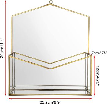 Gold Glass Wall Mounted Hanging Makeup Mirror, 7 of 7