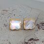 The Lucky Clover Mother Of Pearl Stud Earrings, thumbnail 1 of 8