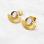Clear Crystal Gold Plated Minimalist Fan Earrings, thumbnail 1 of 4