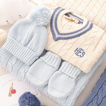 Luxury Cotton Knitted Baby Cricket Gift Set, 4 of 11