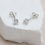 Sterling Silver 3mm Cz Stud Earrings, thumbnail 1 of 4