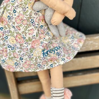 Personalised Rag Doll Holding Teddy, 2 of 4