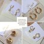 18 K Gold Plated Baby Pink Heart Huggie Earrings, thumbnail 8 of 8
