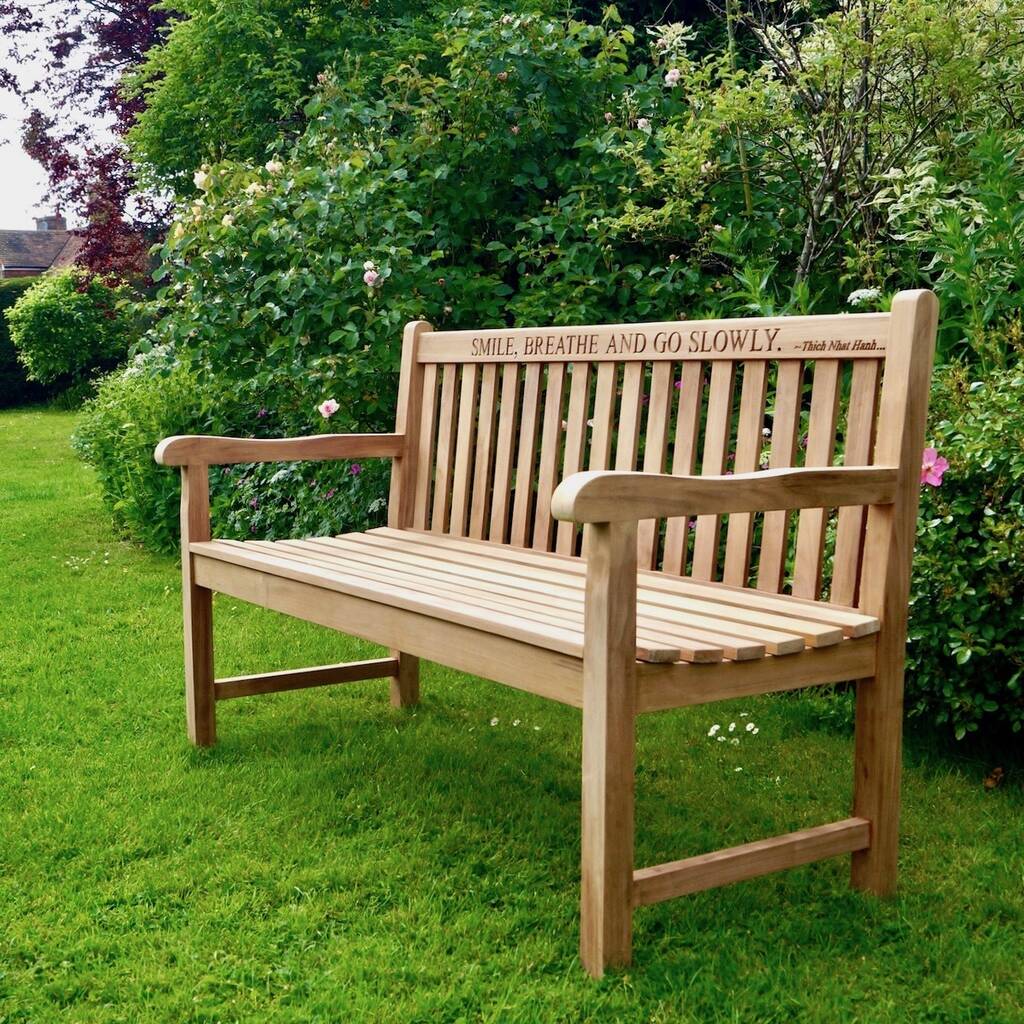 Engraved Wooden Garden Bench By Traditional Wooden Gifts
