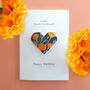 Personalised Birth Flower Origami Heart Card, thumbnail 11 of 12