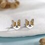 Sterling Silver Corgi Stud Earrings, thumbnail 1 of 12