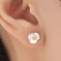 Poppy Flower Stud Earrings In Sterling Silver, thumbnail 1 of 11