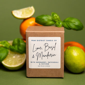 Lime, Basil And Mandarin Scented Soy Candle, 2 of 4