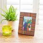 Dhari Multicoloured Stripe Papri Wood 6x4 Photo Frame, thumbnail 1 of 8