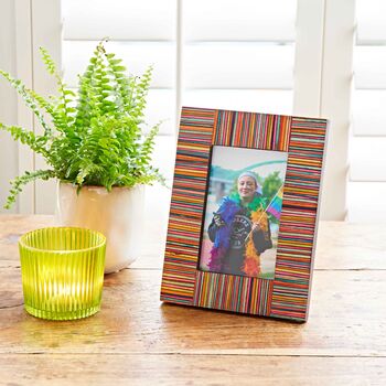 Dhari Fair Trade Multicoloured Papri Wood Photo Frame, 2 of 9