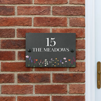 Personalised Wild Flowers Slate House Number Sign, 2 of 2