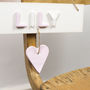 Personalised Name Sign Door Plaque With Pink Heart, thumbnail 2 of 3