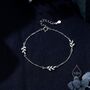 Cz Leaf Motif Bracelet In Sterling Silver, thumbnail 1 of 12