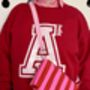 Boxy Pink And Red Stripey Crossbody Bag, thumbnail 2 of 6
