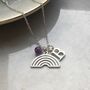 Silver Rainbow, Initial And Birthstone Necklace, thumbnail 2 of 5