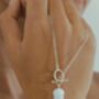 Silver White Jade Lily Of The Valley Toggle Necklace, thumbnail 6 of 12