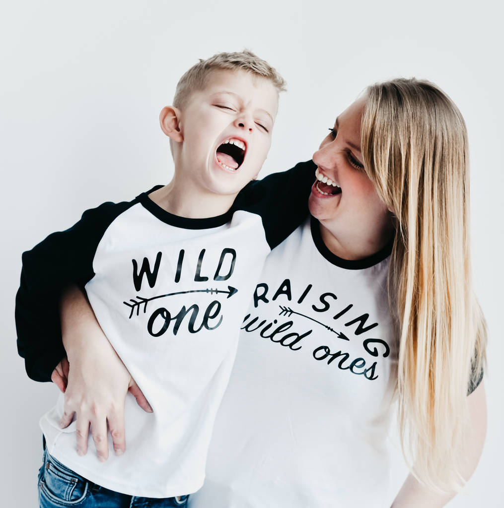 Raising Wild Ones Parent And Child T Shirt, 1 of 2