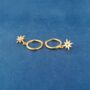 Gold Star Hoop Earrings, thumbnail 4 of 7