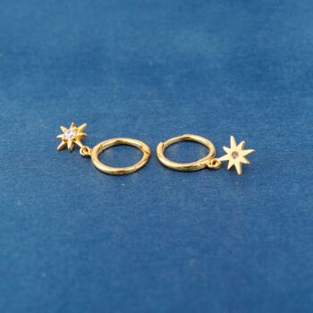 Gold Star Hoop Earrings, 4 of 7