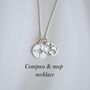 Dainty Compass And Map Charm Necklace Travel Christmas Gift, thumbnail 10 of 10