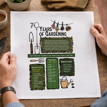 70th Birthday Gift For Gardeners Personalised Handkerchief Pair, 2 of 8