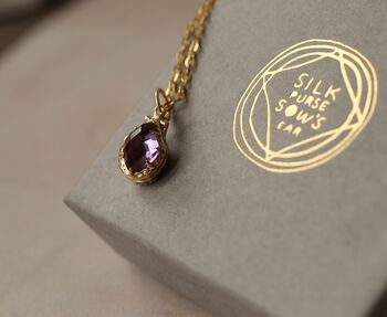 Amethyst Clamshell Personalized Locket, 4 of 8