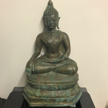 Ornamental Sitting Buddha In Brass/Copper Design Two, 2 of 2