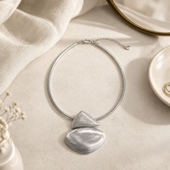 Dual Tone Sculptural Statement Necklace, 3 of 5