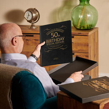 Personalised 50th Birthday Milestone Newspaper Book, 3 of 11