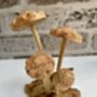 Hand Carved Shitake Wood Mushrooms On Driftwood Base, thumbnail 6 of 11