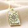 Enamel Tarot Card Necklace In Gold Plating, thumbnail 8 of 11
