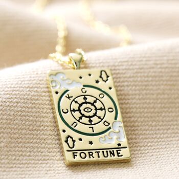 Enamel Tarot Card Necklace In Gold Plating, 8 of 11