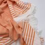 Leros Striped Peshtemal Towel Orange, thumbnail 11 of 11