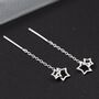 Sterling Silver Star Tassel Threader Earrings, thumbnail 2 of 6