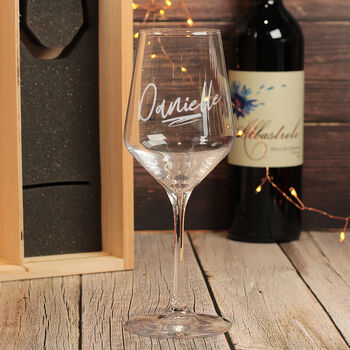 Happy Retirement Double Wine Bottle Box And Glass Gift Set, 5 of 5