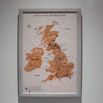 UK Pin Map Travel Gift Cork Board, 3 of 6