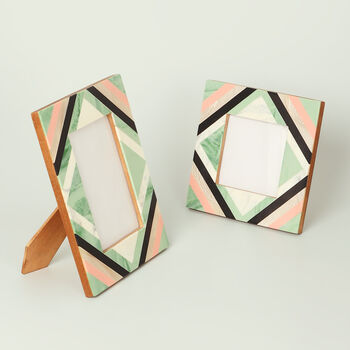 G Decor Pink And Green Rhombic Pattern Photo Frames, 6 of 6