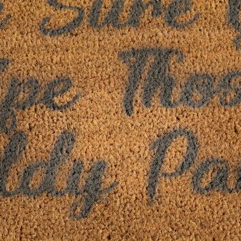 Country Home Wipe Those Paws Print Doormat, 4 of 4