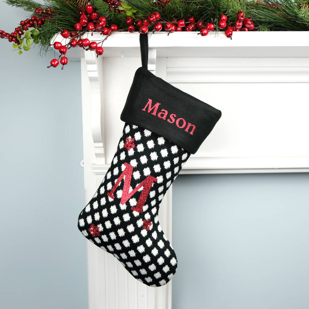 polka dot christmas stocking