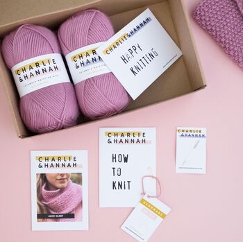 100% Wool Alice Scarf Knitting Kit, 2 of 3