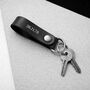 Handmade Personalised Special Date Thick Leather Belt Loop Keyring, thumbnail 2 of 6