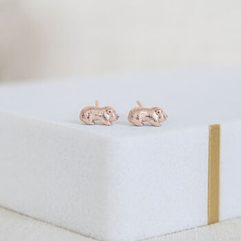 18ct Rose Gold Plated Baby Guinea Pig Earrings, 4 of 8