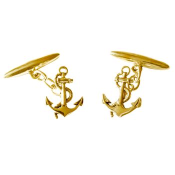 Anchor Cufflinks – Silver/Gold Vermeil Plated, 3 of 5