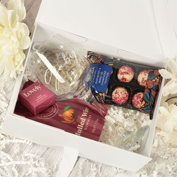 Personalised Red Wine Glass Gift Box Hamper, 4 of 7