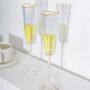 Pair Of Heart Gold Rim Champagne Glasses, thumbnail 6 of 6